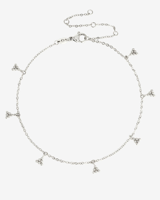 Tiny Beads Anklet Silber