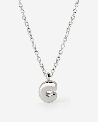 Bubble Letter Necklace Silber