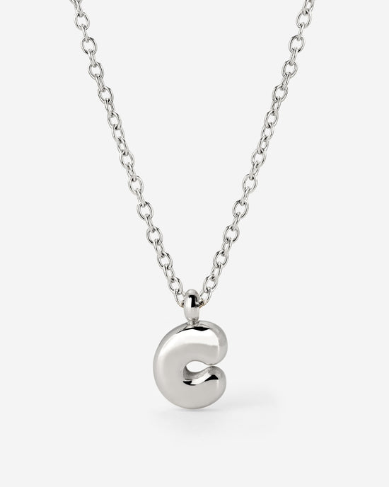 Bubble Letter Necklace Silber