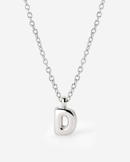 Bubble Letter Necklace Silber