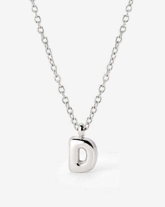 Bubble Letter Necklace Silber