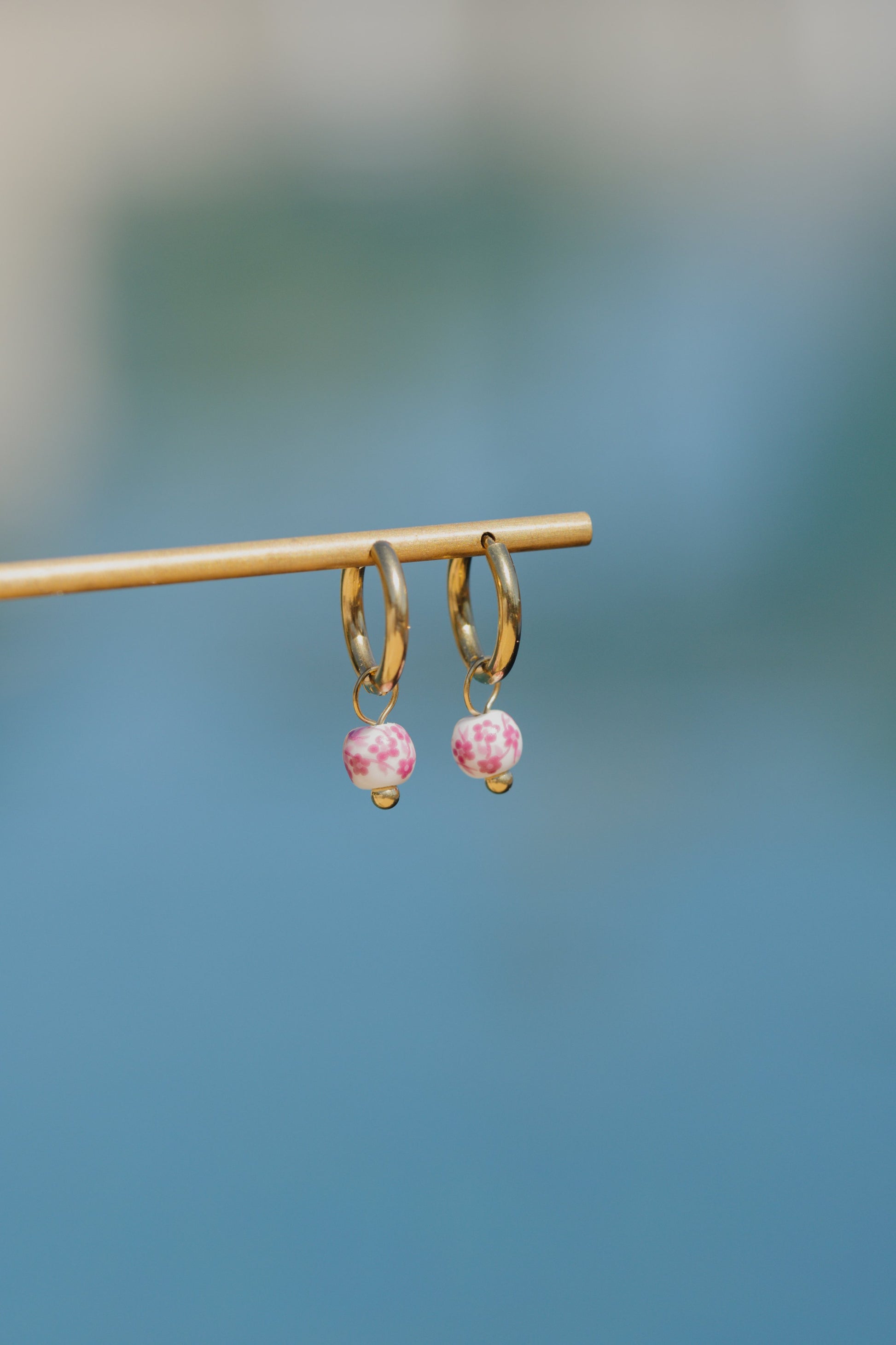Painted Pink Hoop Set Small