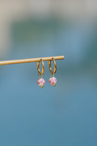 Painted Pink Hoop Set Small