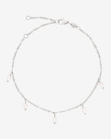 Perla Blanco Anklet Silber