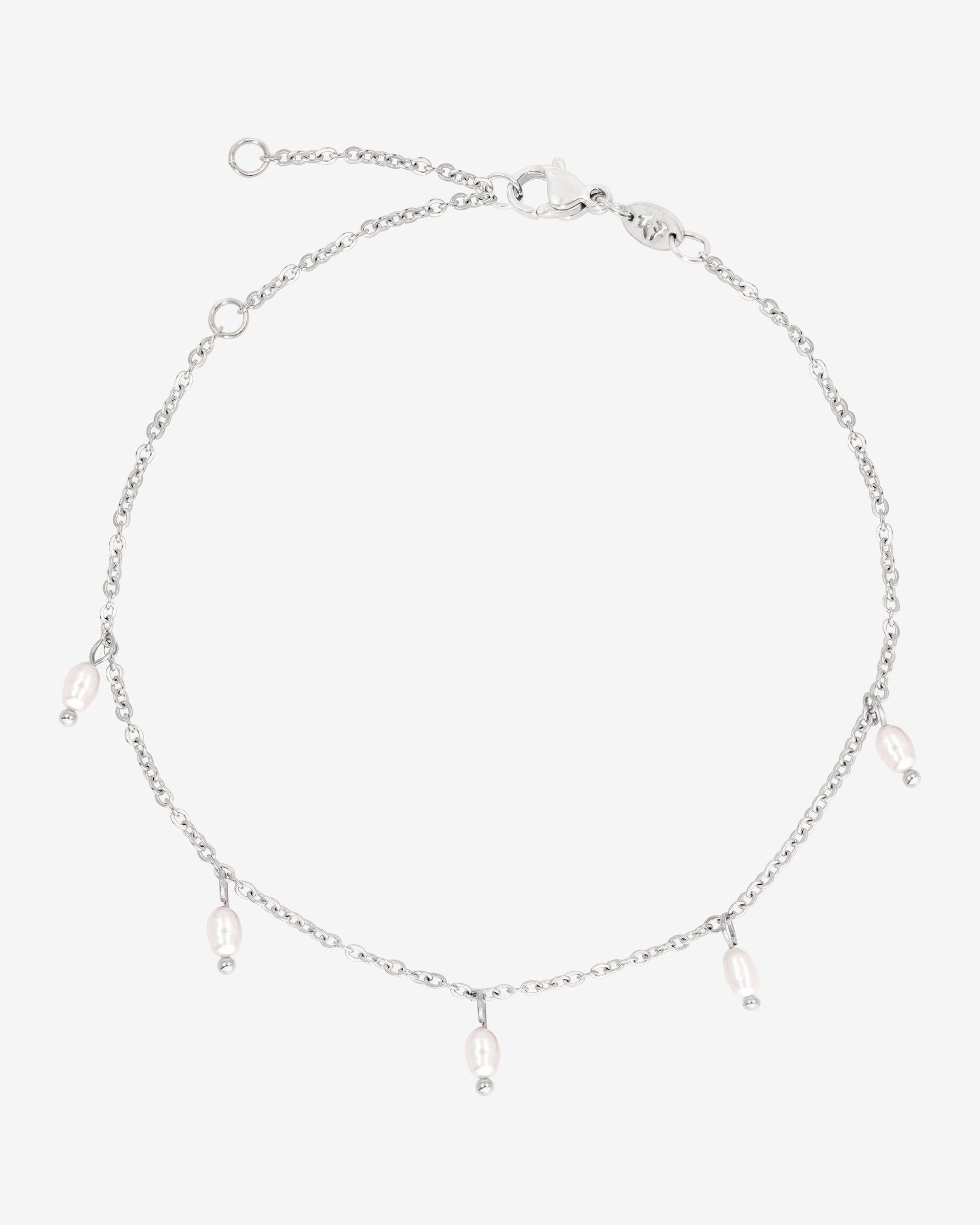 Perla Blanco Anklet Silber