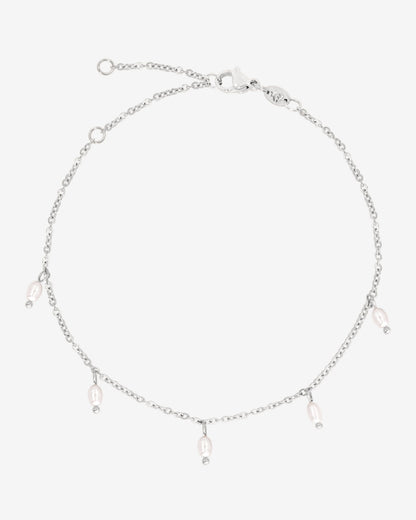 Perla Blanco Anklet Silber
