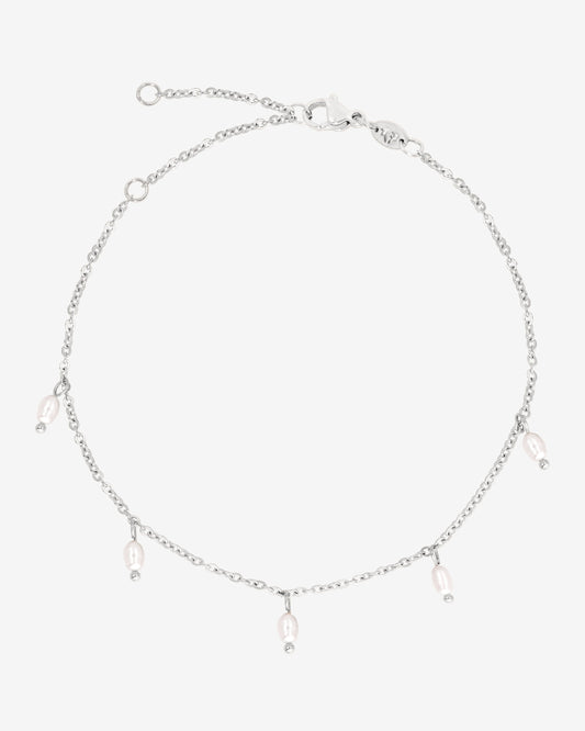 Perla Blanco Anklet Silber