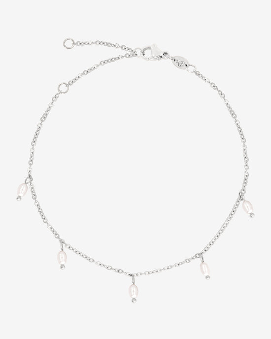 Perla Blanco Anklet Silber