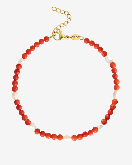 Coral Color Anklet Gold