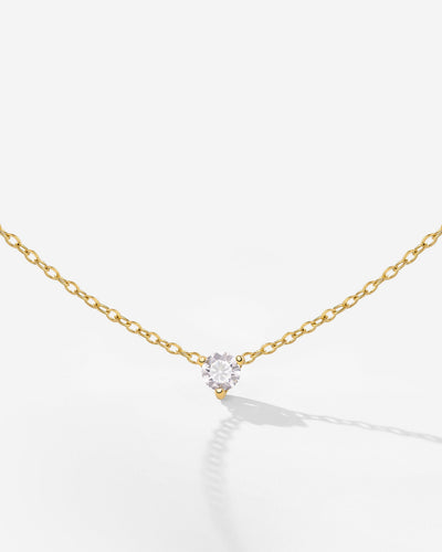 Solitaire Stone Choker Gold
