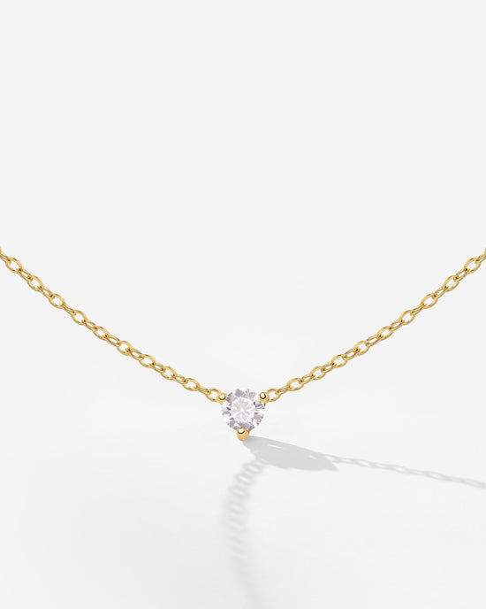 Solitaire Stone Choker Gold