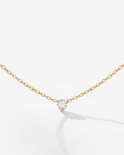 Solitaire Stone Choker Gold