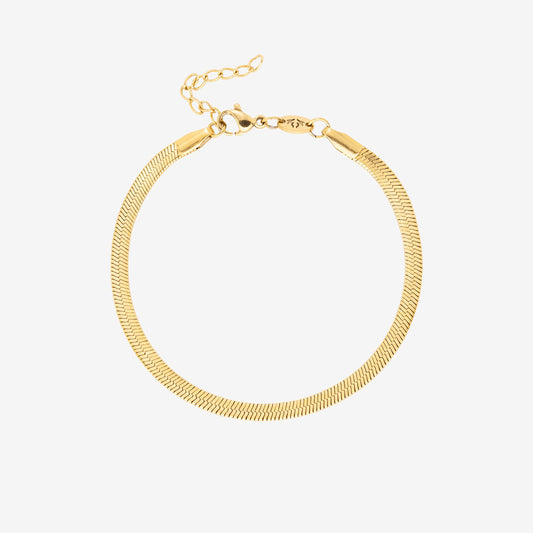 Slim Herringbone Bracelet Gold