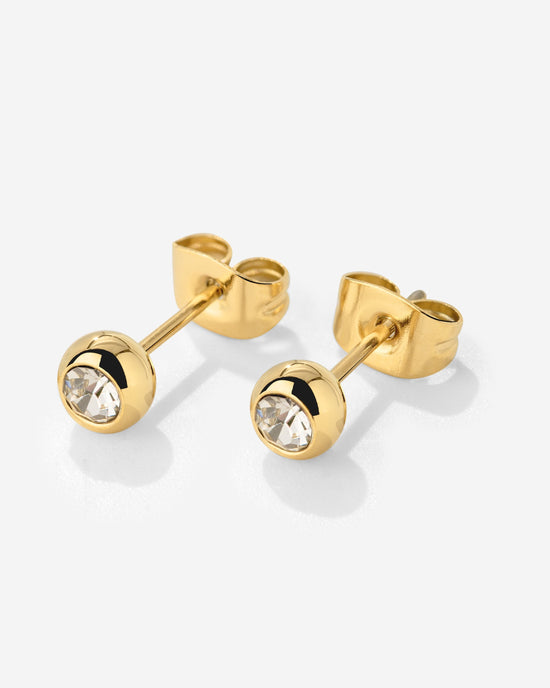 Bezel Bling Studs Gold