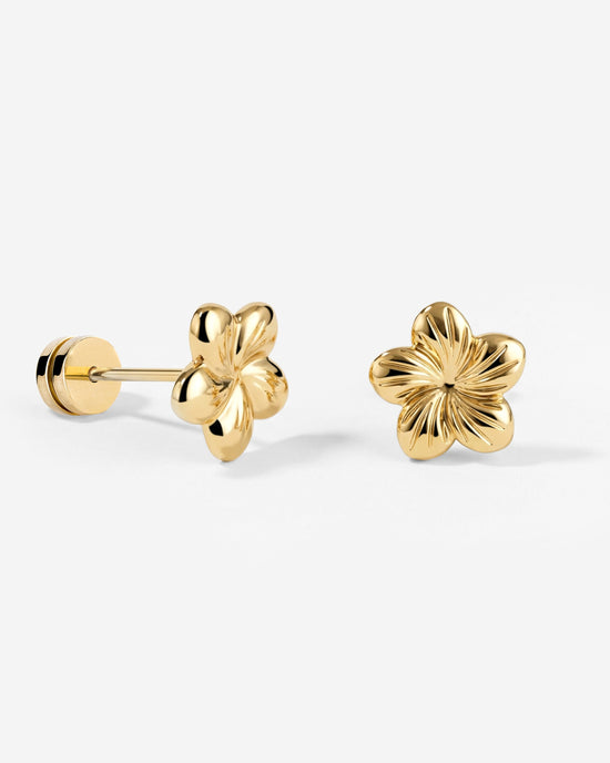 Floral Glow Studs Gold