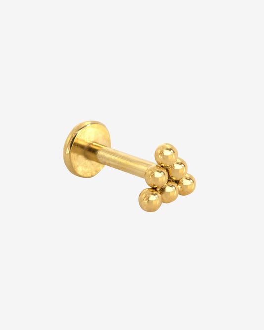Triangle Beads Piercing Stud Gold