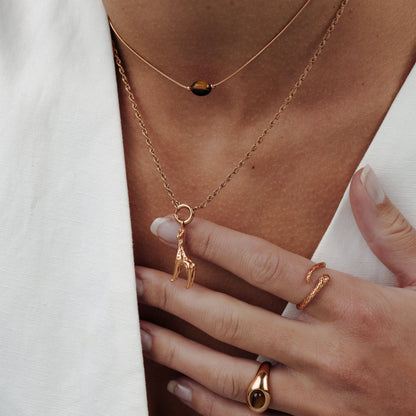 Giraffe Rope Chain Necklace Set Roségold