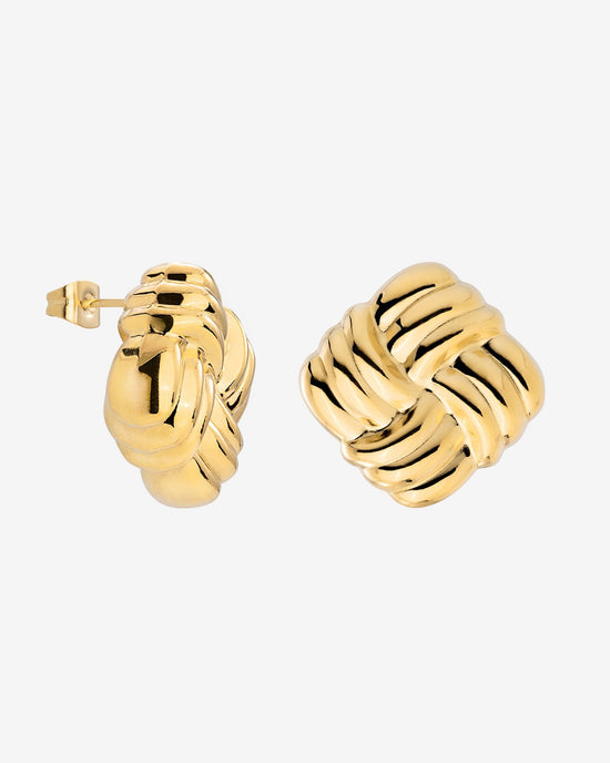 Granny Button Studs Large Gold