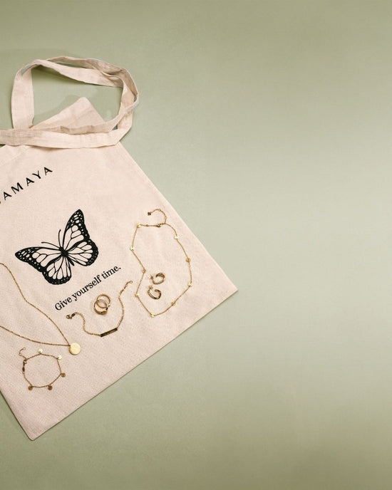 Jutetasche Give yourself time