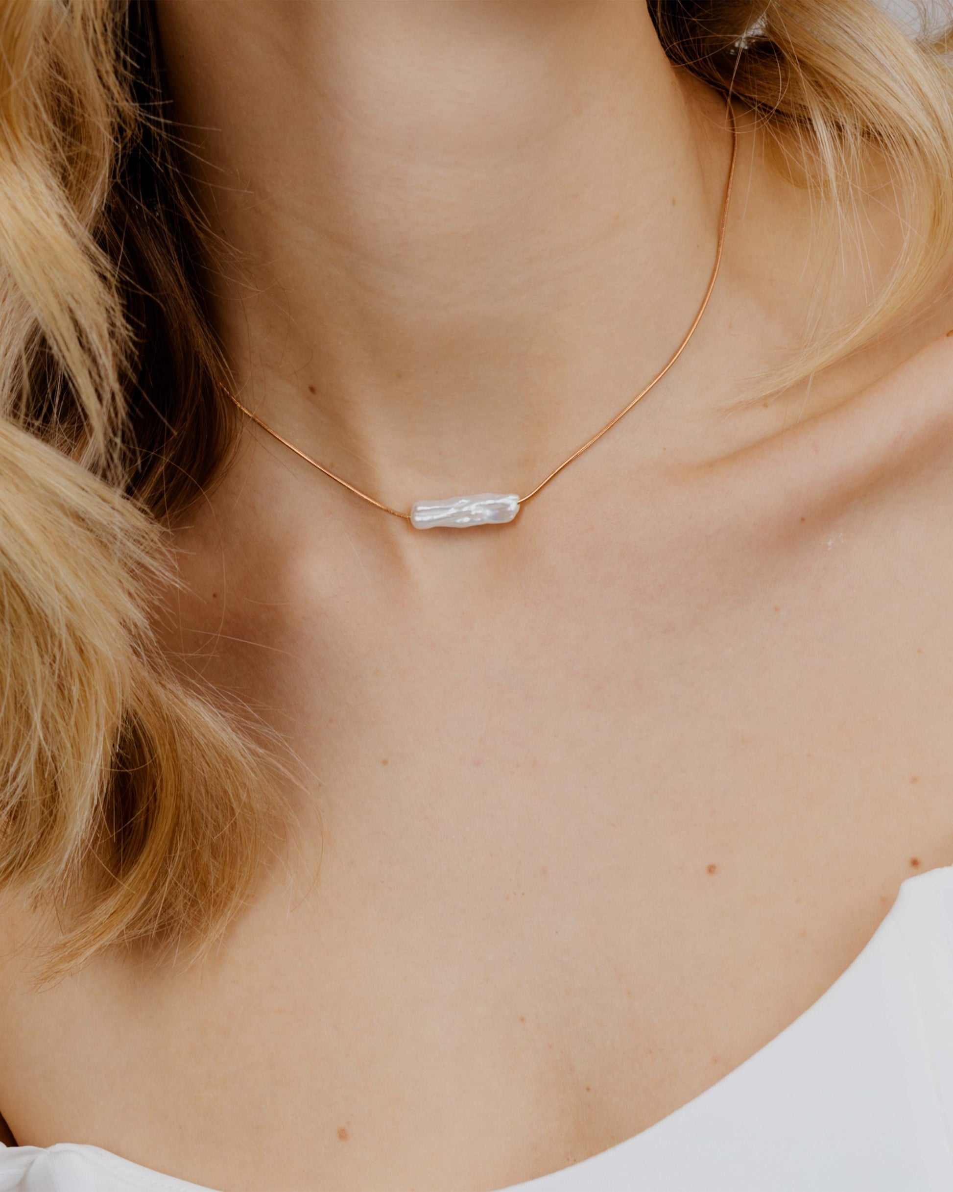 Luminous Pearl Choker Roségold