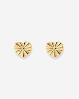 Glass Heart Studs Gold