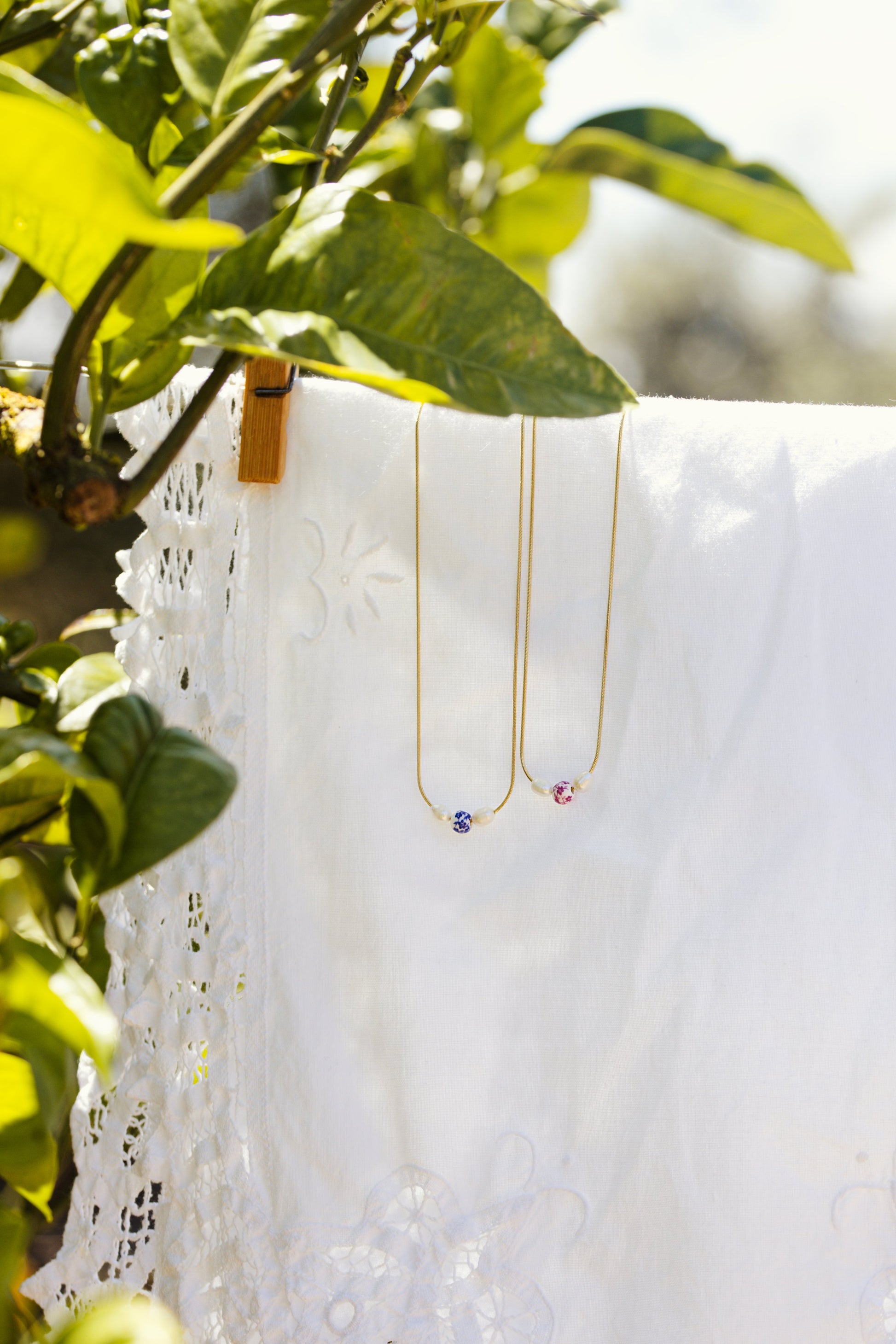 Painted Blue Necklace
