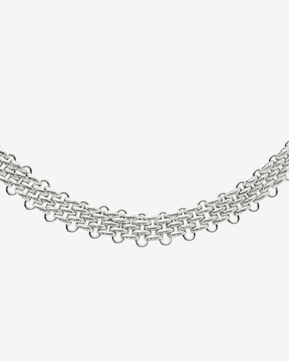 Bold Mesh Necklace Silber