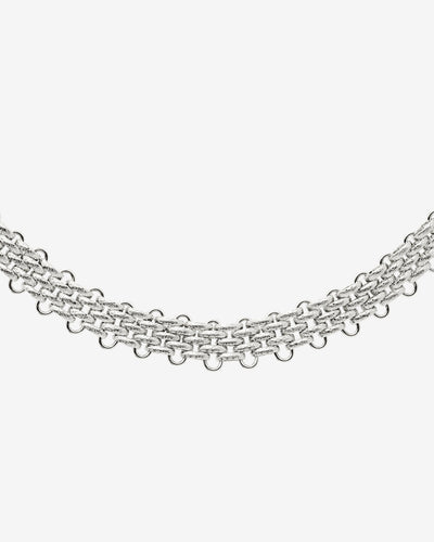 Bold Mesh Necklace Silber
