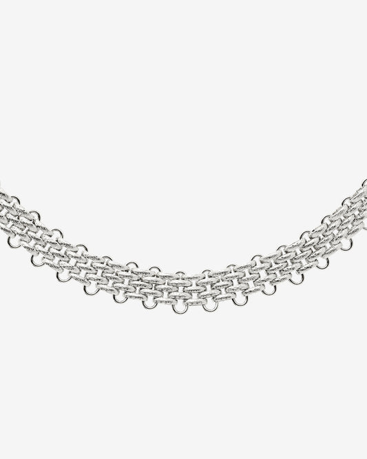Bold Mesh Necklace Silber