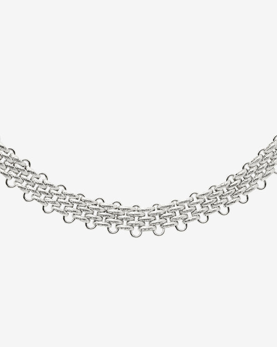 Bold Mesh Necklace Silber