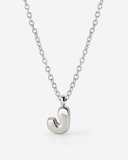 Bubble Letter Necklace Silber