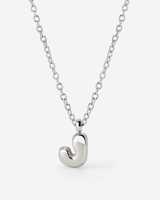 Bubble Letter Necklace Silber