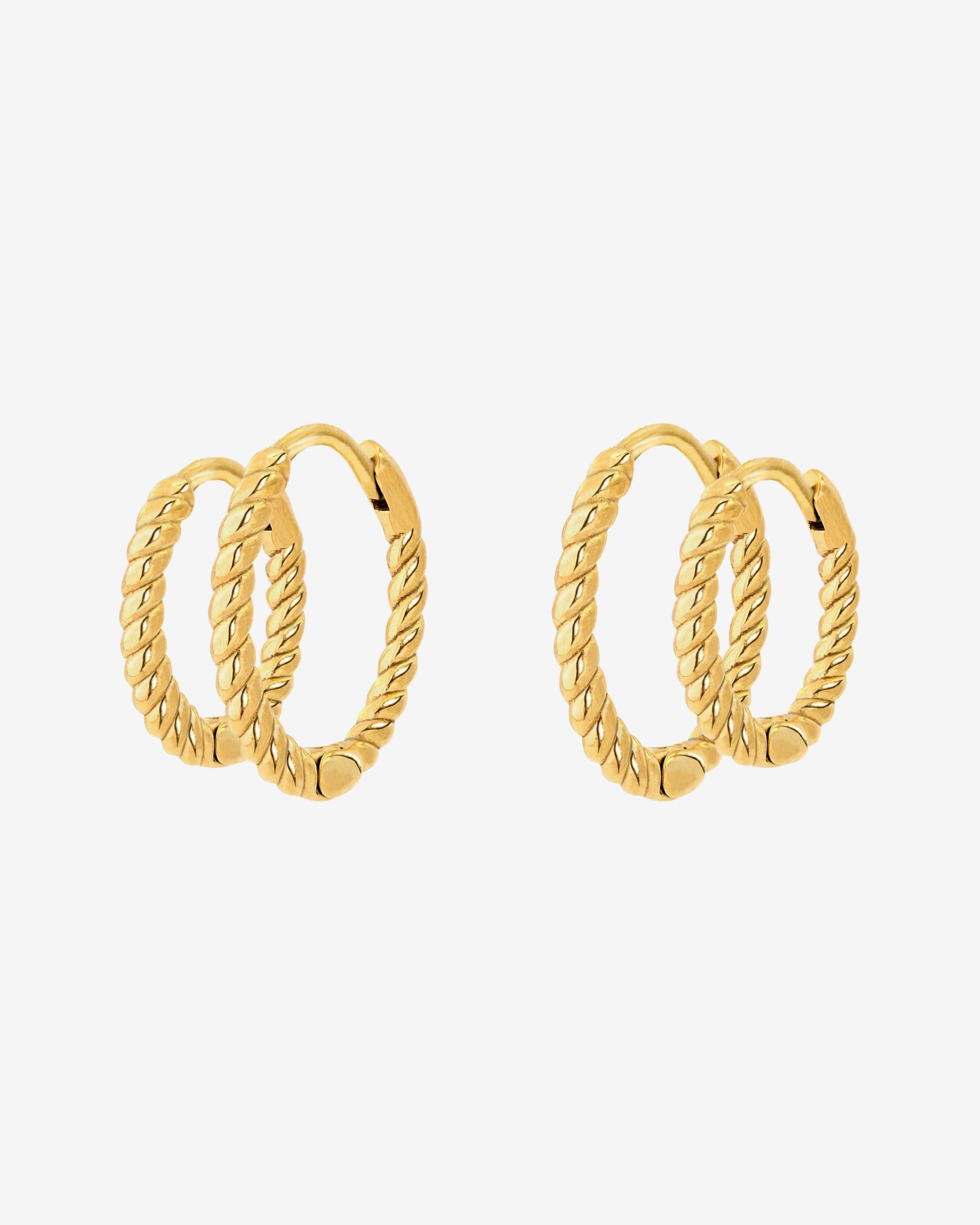 Twisted Hoop Bundle Small Gold