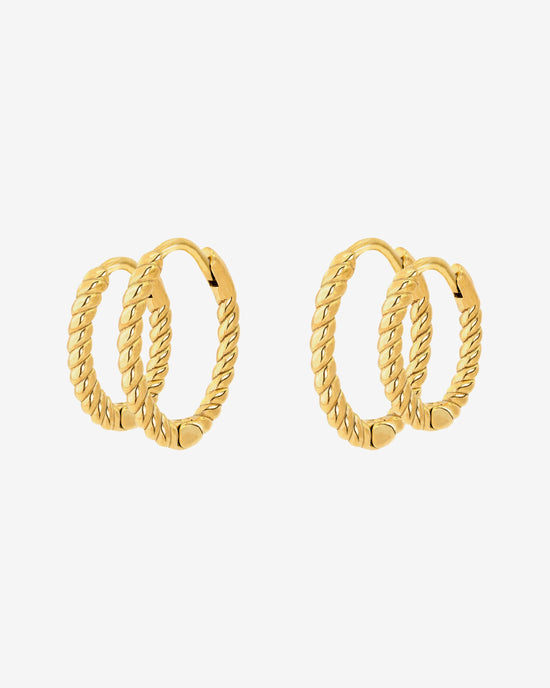Twisted Hoop Bundle Small Gold