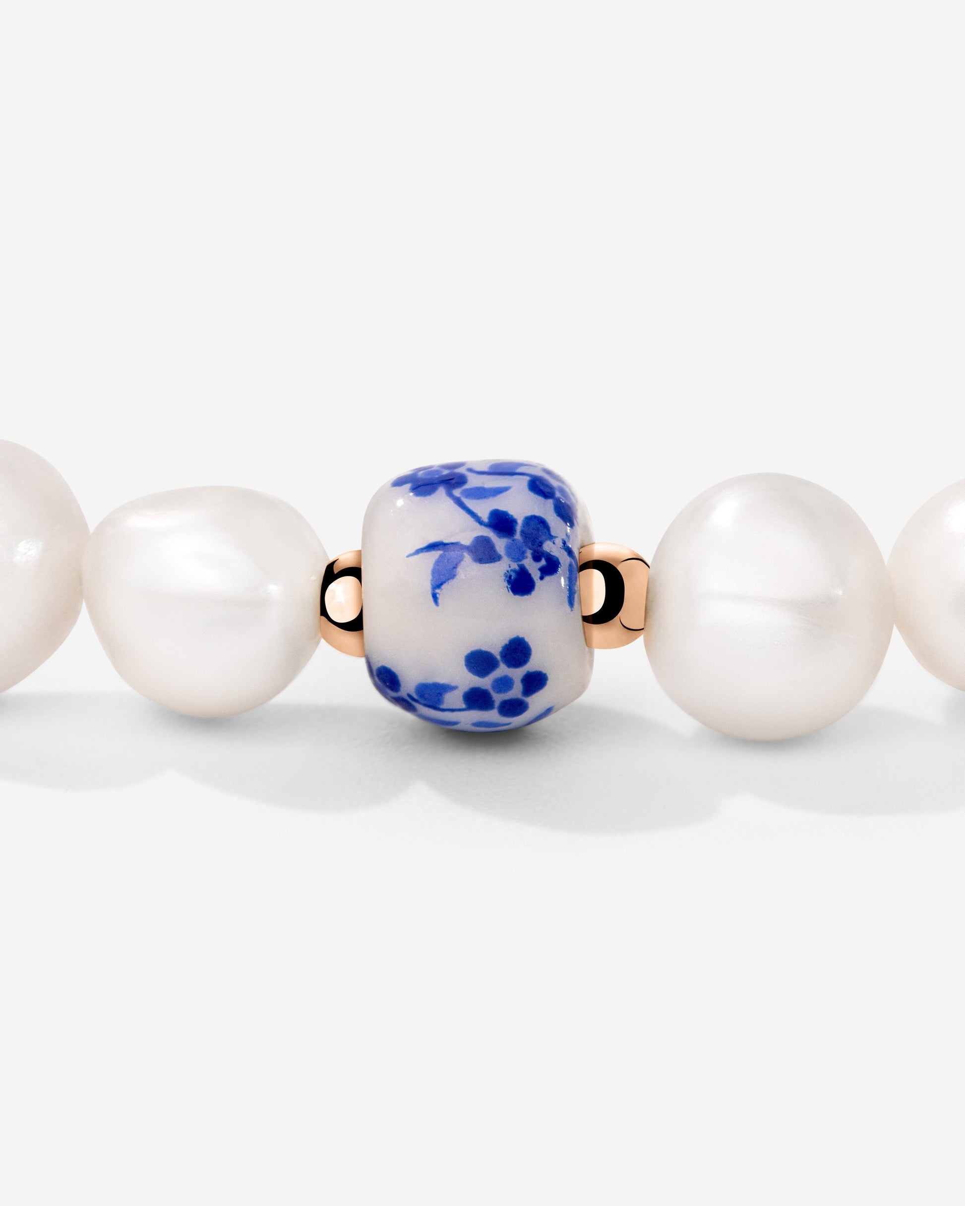 Flower Tile Pearl Bracelet Roségold