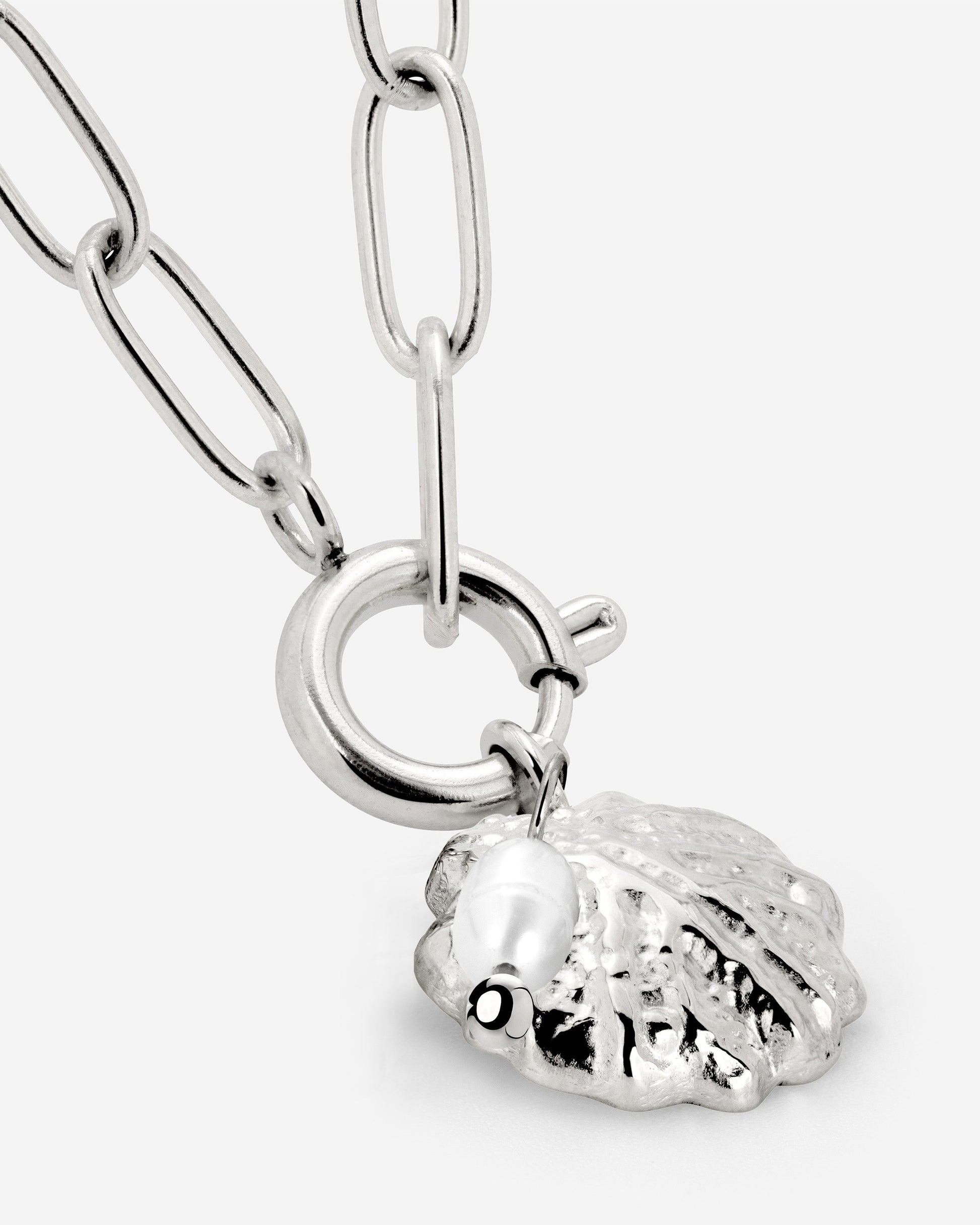 Ocean Lovers Oval Links Necklace Set Silber