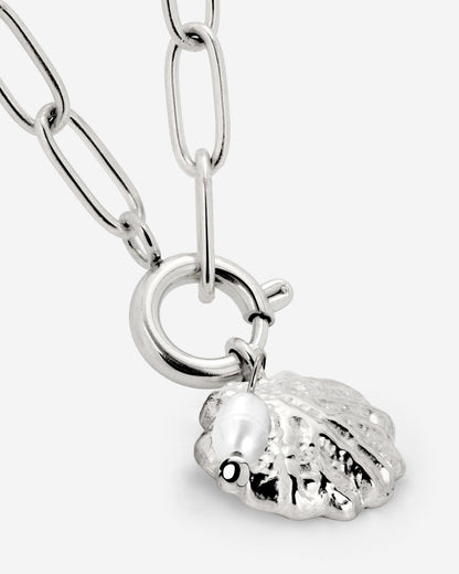 Ocean Lovers Oval Links Necklace Set Silber