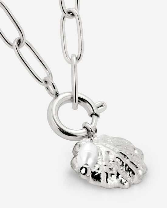 Ocean Lovers Oval Links Necklace Set Silber