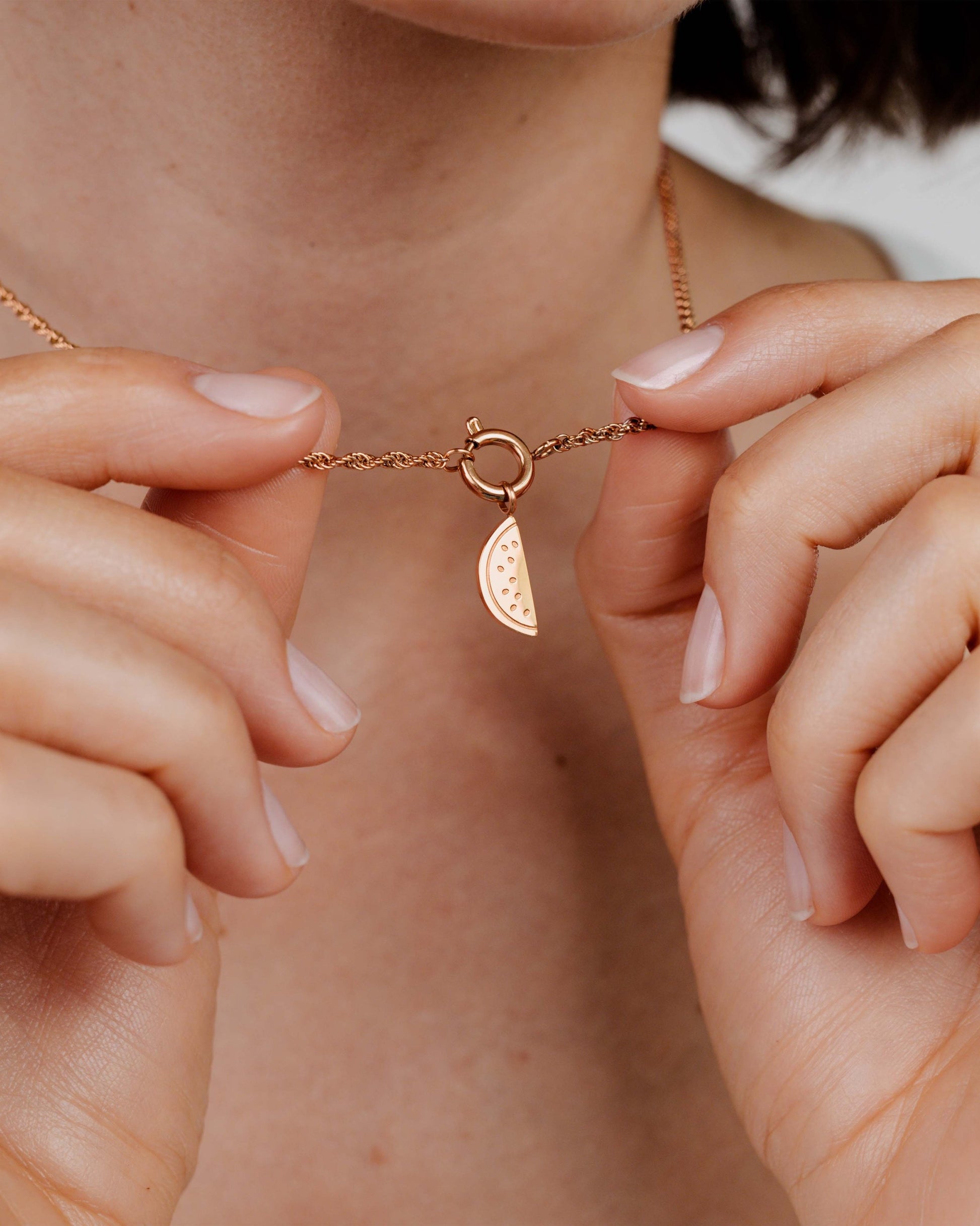Melony Rope Chain Necklace Set Roségold