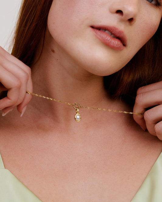 Glazed Singapore Chain Necklace Set Gold