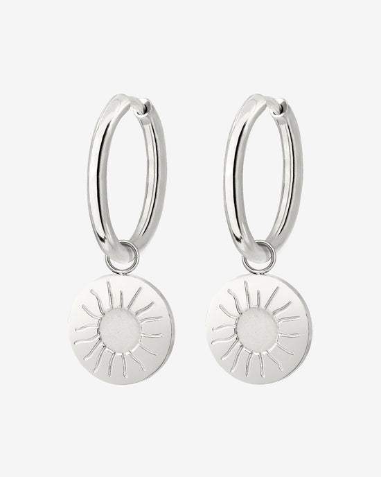 Rising Sun Hoop Set Medium Silber