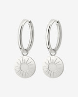 Rising Sun Hoop Set Medium Argento