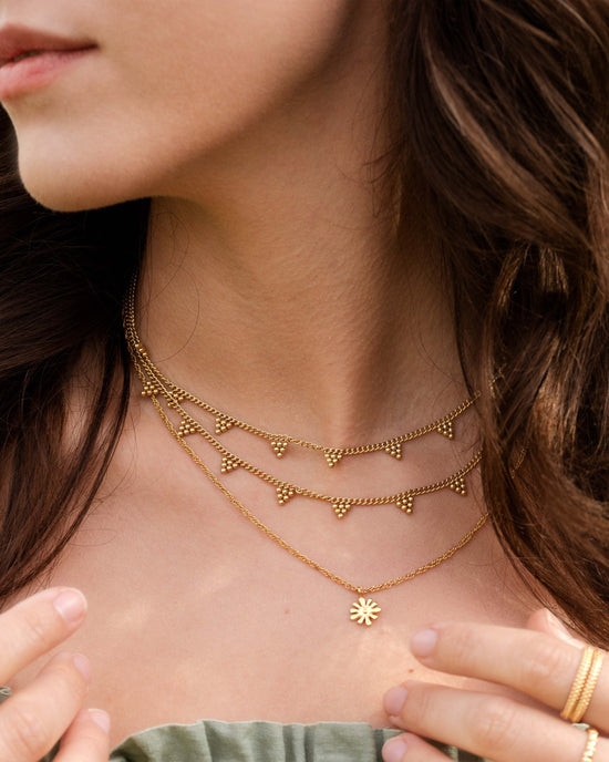 Tiny Beads Necklace Gold