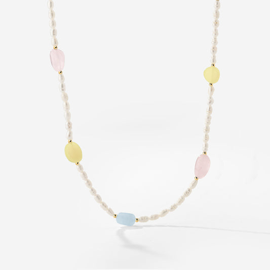 Spring Pastels Necklace Gold