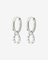 Blinged Horseshoe Hoop Set Small Silber