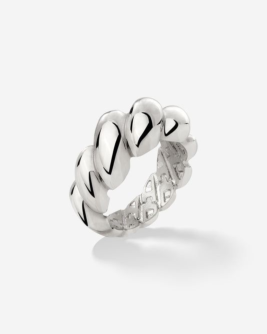 Bold Twist Ring Silber
