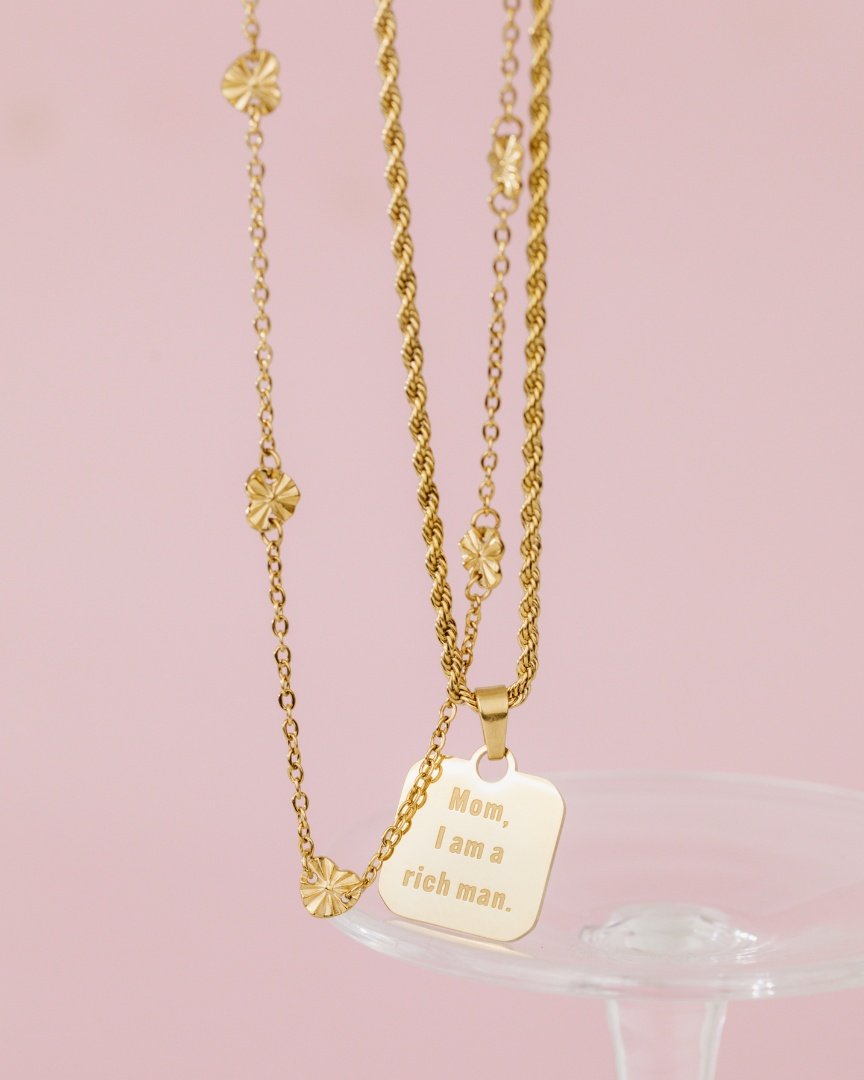 Mom, I am a rich man Necklace Silber