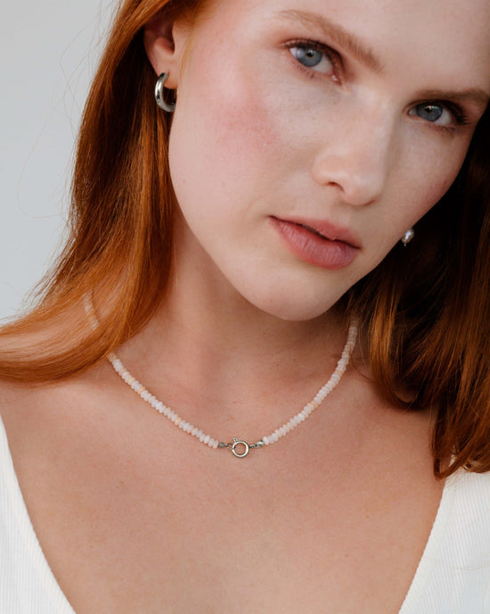 Blushstone Charm Necklace Silber
