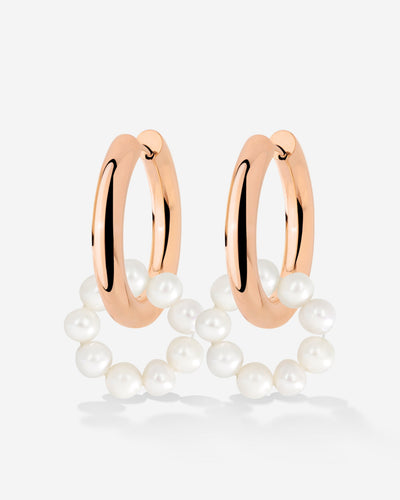 Pearly Donut Hoop Set Roségold