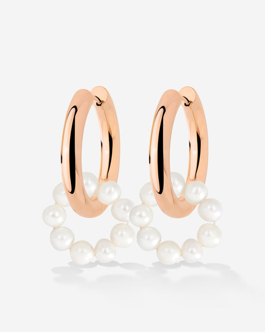 Pearly Donut Hoop Set Roségold